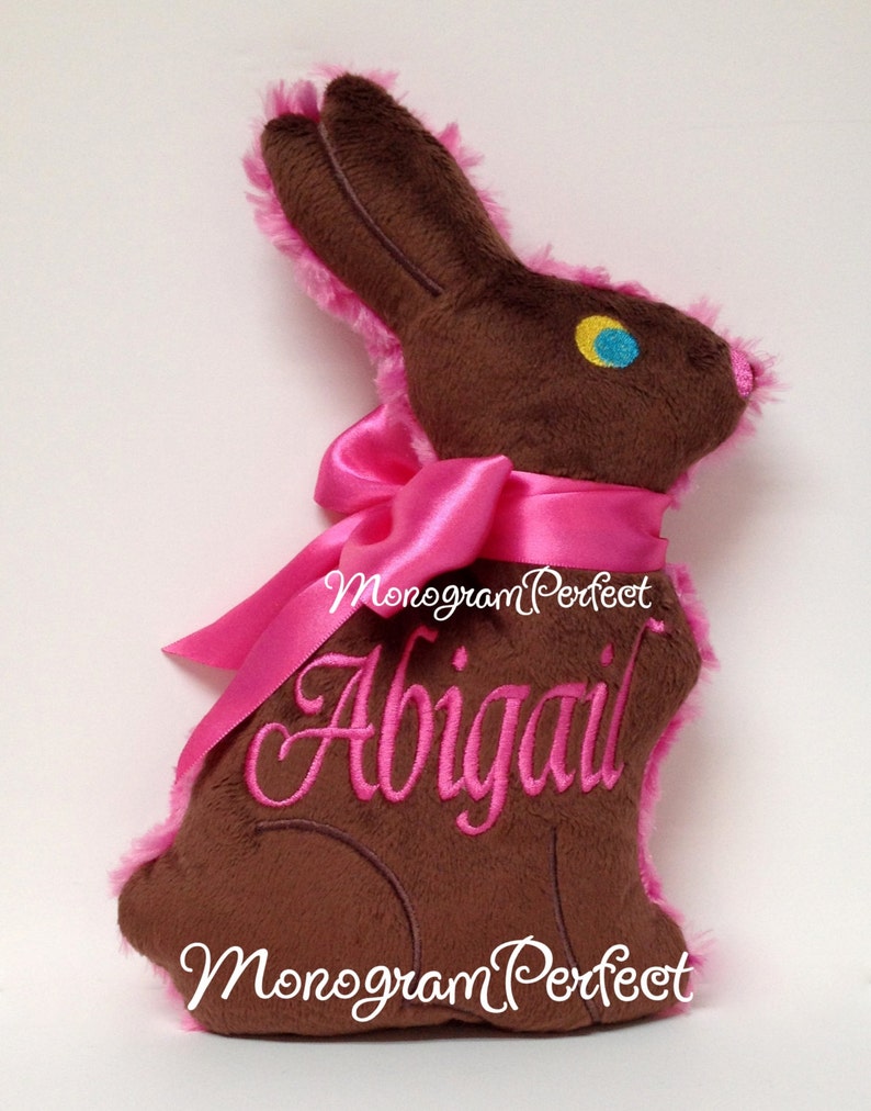 Personalized Stuffed Chocolate Easter Bunny - Etsy