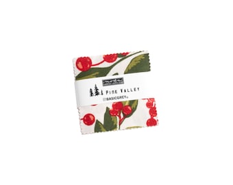 PINE VALLEY - #30740 - MINI Charm Pack - by Basic Grey for Moda - 2.5 inch Squares - Retro - Christmas