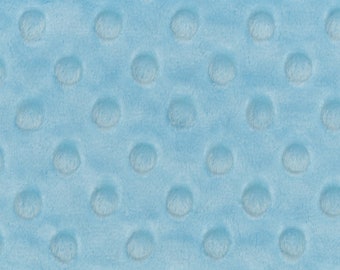 Shannon Cuddle Dimple Dot - Baby BLUE - ONE HALF Yard - Minky