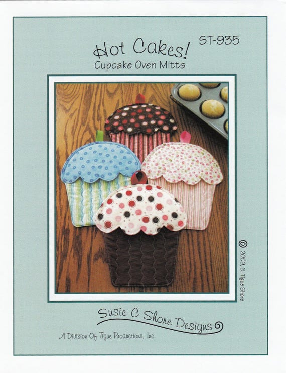 PATTERN: Hot Cakes CUPCAKE Oven Mitts ST-935 cupcakes Pot Holders