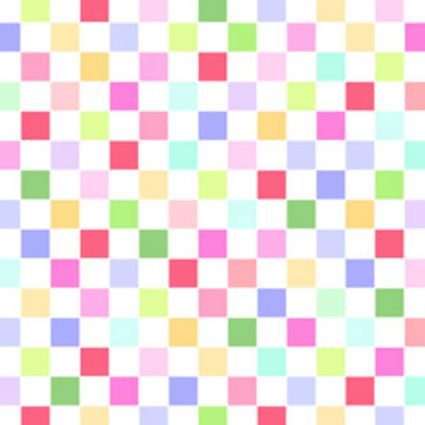 CLEARANCE - LAKEHOUSE Dry Goods - Multi Mini Checkerboard -#LH 14038 Multi - 1/2 Yard-Green-Red-Pink-Yellow-Aqua-Purple-Lime Green-Blue