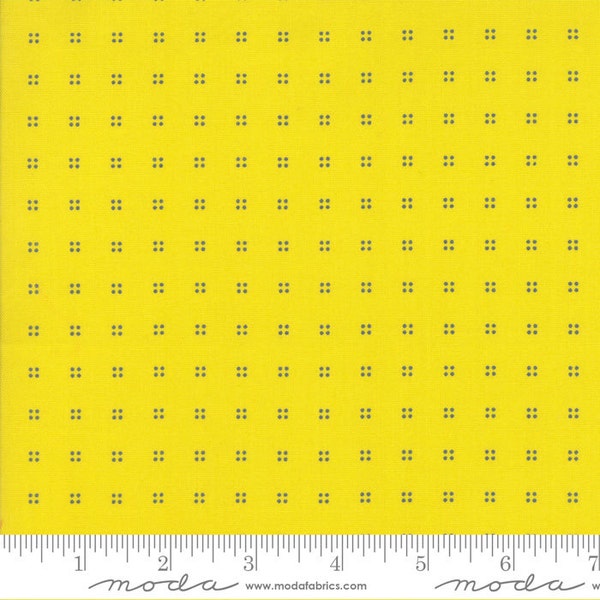 HEY DOT - Sprinkles Sunny - Gray Dots on Yellow - Modern Geometric - by Zen Chic for Moda - One Half Yard - #1608-12 - Yellow and Grey