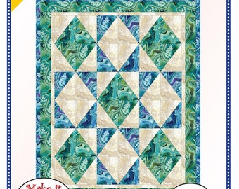 PATTERN:  DIAMOND DUST - 3 Yard Quilts - Fabric Cafe - #091920 - Easy - Beginner - Lap - Throw Size Quilt