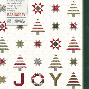 Pattern:  SPREAD JOY Quilt Pattern by Basic Grey - PAT039 - 72" X 84" - Fat Eight Friendly - Twin - Throw Quilt - Christmas - Trees - Stars