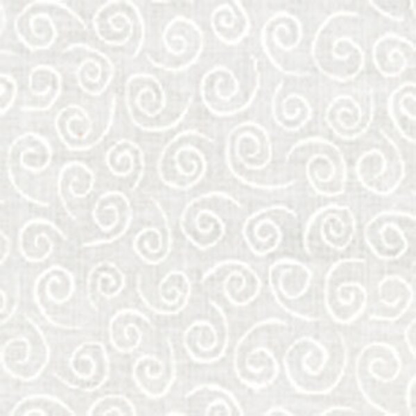 MODA - MUSLIN MATES - White on White Swirls - 9920-11 - One Half Yard - Blender - Neutral - Modern - White - Swirls