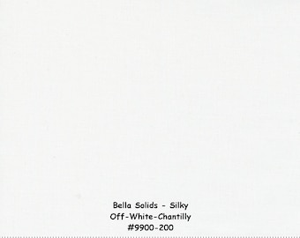 Bella Solids SILKY - OFF WHITE - Chantilly - One Half Yard - 9900-200S - Neutral - Low Volume - Solids