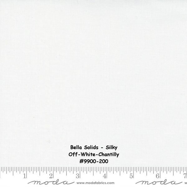 Bella Solids SILKY - OFF WHITE - Chantilly - One Half Yard - 9900-200S - Neutral - Low Volume - Solids