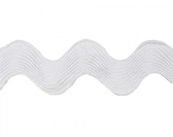 NOTION: Jumbo Ric Rac - Riley Blake - 1-1/2 Inch Wide - STR-15-WHT - White - Decoration - Quilts - Crafts - Childrens - Rick Rack