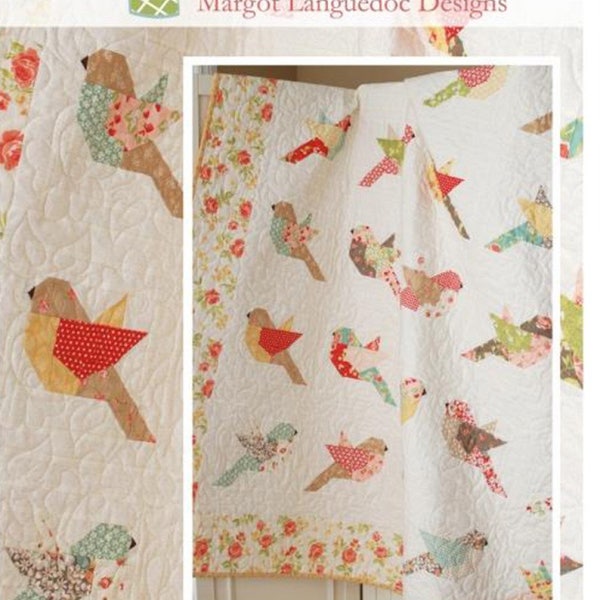 PATTERN:  FEATHERS - Layer Cake Friendly - The Pattern Basket - TPB1705 - Birds - Modern - Throw Size Quilt Pattern