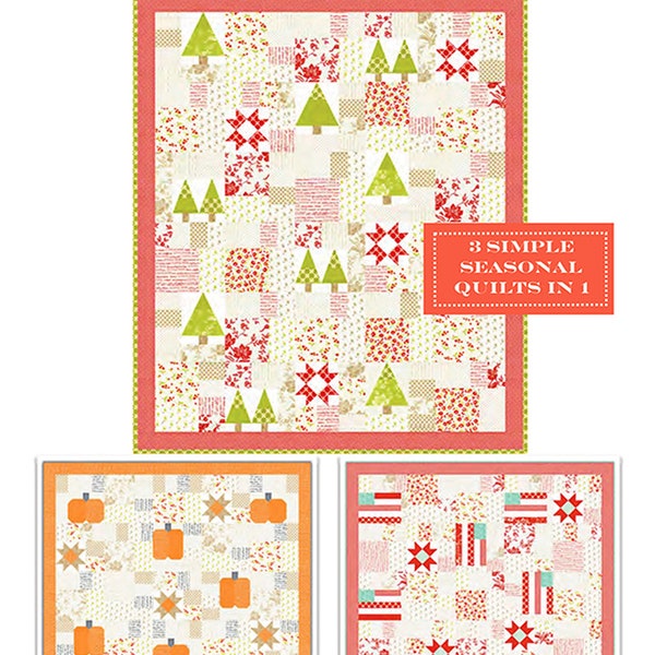 PATTERN:  Seasonal Patchwork - Fig Tree Quilts - FTQ1793 - Christmas - Halloween - Patriotic - Throw Quillt - Lap Quilt -Christmas Figs II