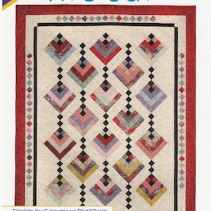May include: A quilt pattern titled "Hanging Gardens" designed by Georgette Dell'Orco. The pattern is for a quilt made with 2 1/2 inch strips and includes instructions for throw, twin, and queen sizes.