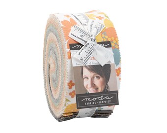 COZY UP - Jelly Roll - #29120 - by Corey Yoder for Moda - Autumn - Rich Yellows, Oranges, Greens, Grays, and Teal - Checks - Floral