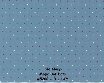 OLD GLORY - #5206-13 - SKY-Blue-Magic Dots- by Lella Boutique for Moda - Patriotic - Americana - Background - Blender - Neutral - Low Volume