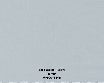 Moda Bella Solid - SILVER SILKY - One Half Yard- 9900-184S- Low Volume - Solid - Neutral - Blender - Modern - Grey - Gray