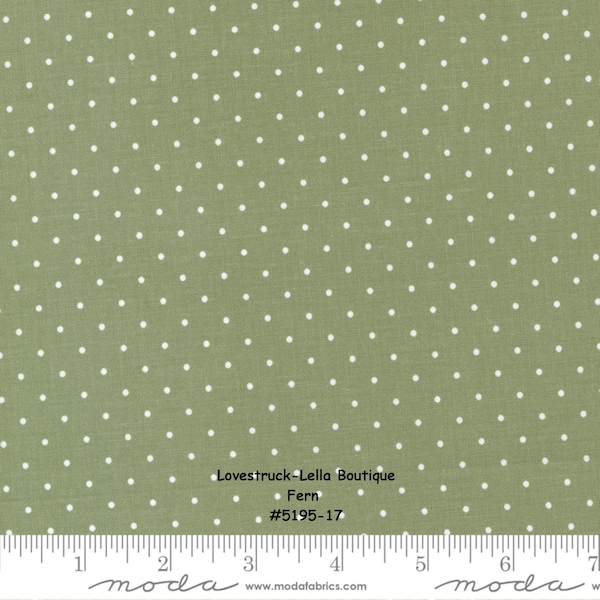 LOVESTRUCK - #5195-17- Fern - Green - Dots - by Lella Boutique for Moda