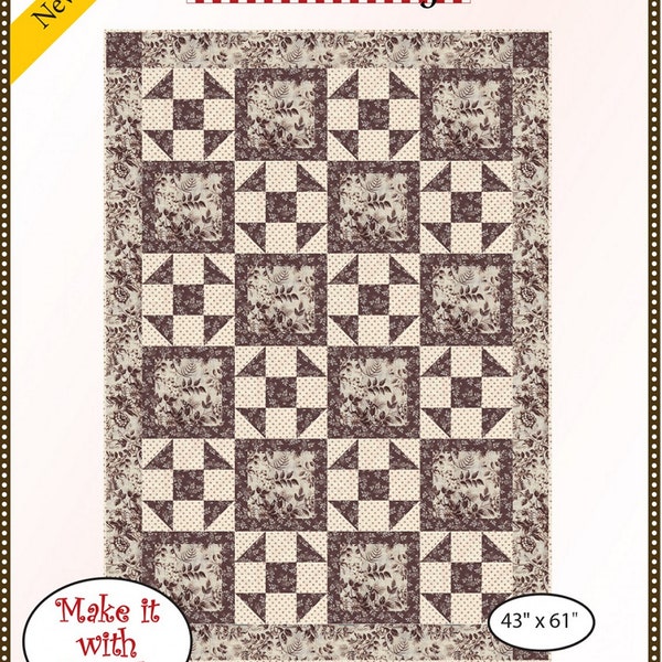PATTERN:  HEARTLAND  - 3 Yard Quilts - Fabric Cafe - #091829 - Easy - Beginner - Lap - Throw Size Quilt