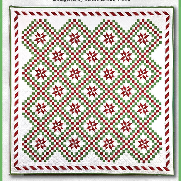 Pattern: Peppermint Twist - by ThimbleCreek Quilts - #1804 - by Roxie & Joe Wood - Irish Chain -Stars -Throw Quilt-Square Quilt-Traditional