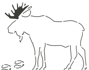 NOTION:  MOOSE STENCIL - Layer Cake Friendly - Animal Template - Applique Template - Wildlife - Nature
