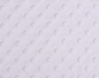Shannon Cuddle Dimple Dot - WHITE - ONE HALF Yard - Minky