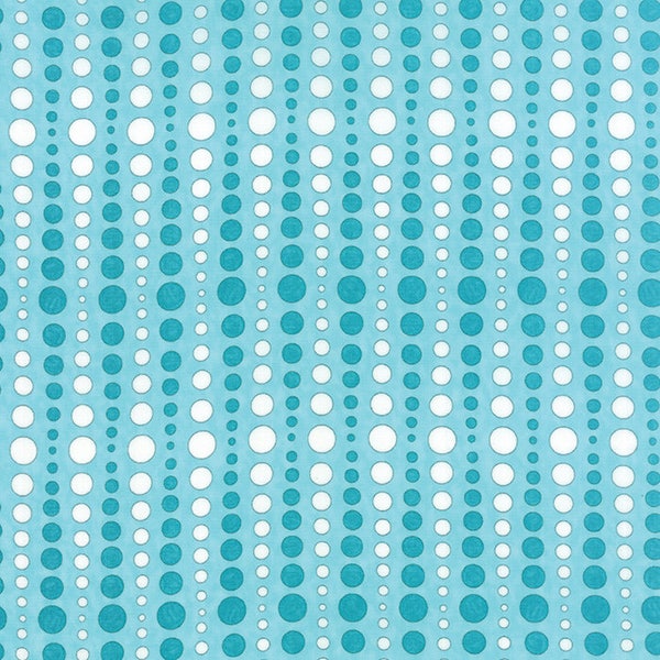 HUGABOO - Airplane Aqua - Dot to Dot Blue - One Half Yard - 19739-15 - Yardage - by Deb Strain for Moda - Mommy and Me - Blue - White