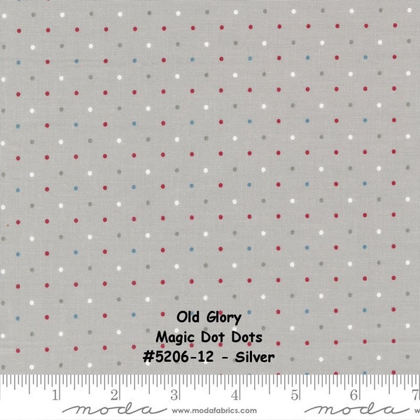 OLD GLORY - #5206-12 -SILVER- Magic Dots - by Lella Boutique for Moda - Patriotic - Americana - Background - Blender - Neutral - Low Volume