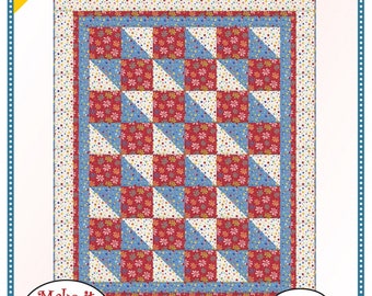 PATTERN:  BOXES & BOWS  - 3 Yard Quilts - Fabric Cafe - #091522 - Easy - Beginner - Lap - Throw Size Quilt