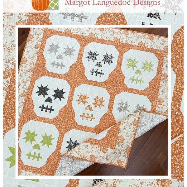PATTERN: CANDY SKULLS - New 2021 Pattern - by The Pattern Basket - TPB2106 - Throw-Lap Quilt - Halloween Quilt