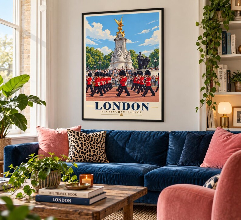 Buckingham Palace London Travel Poster, British Guards, extra photo 1