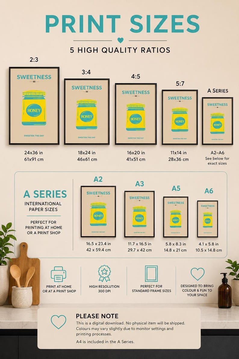 Sweetness honey kitchen wall art print, extra photo 2