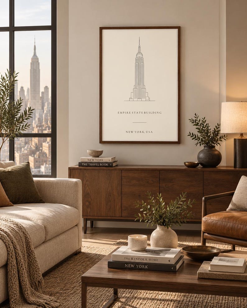 Empire State Building New York wall art print, extra photo 1