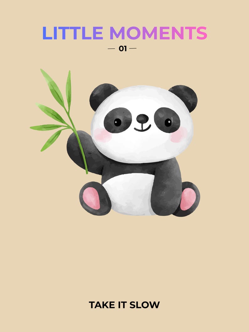 Nursery wall art set of five cute animal prints — extra photo 2