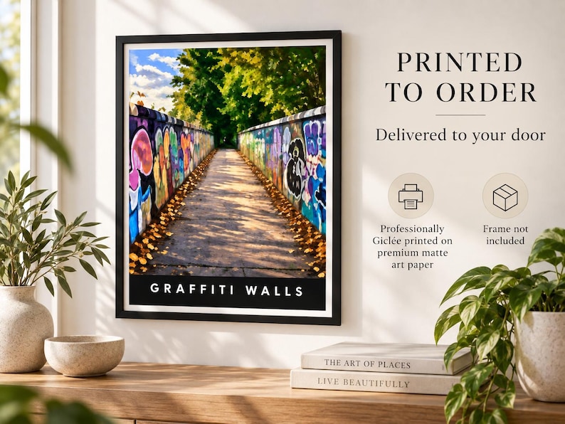Colourful graffiti walls urban street art giclée print — extra photo 2