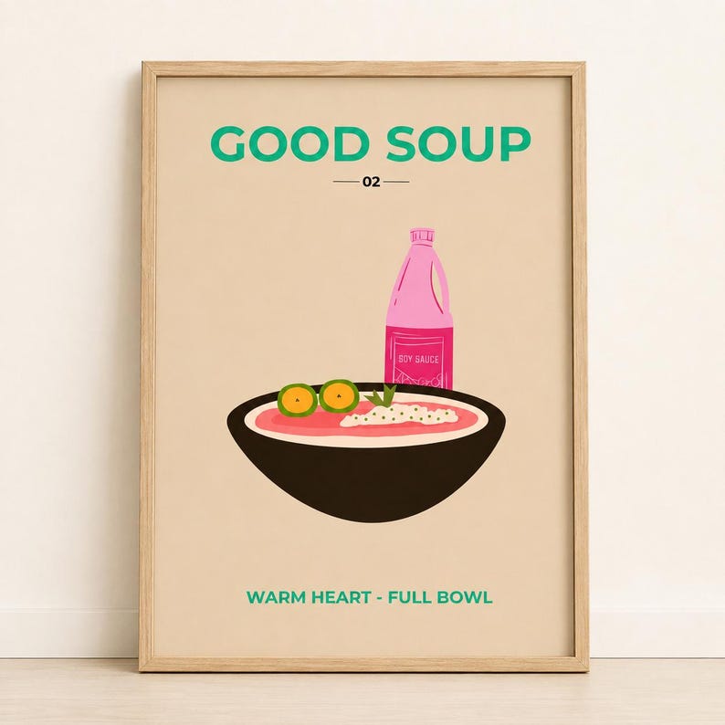 Colourful Good Soup kitchen wall art print