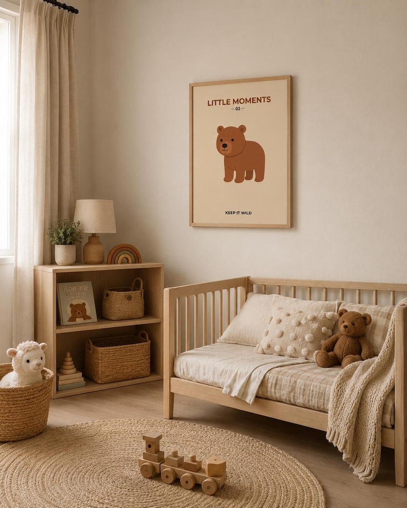 Cute bear nursery wall art print — extra photo 1