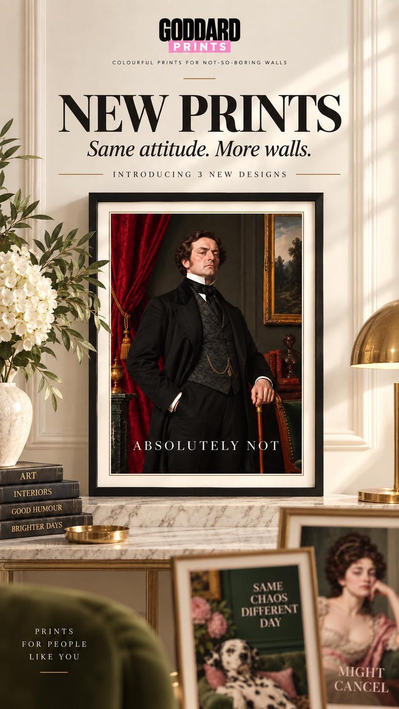 Absolutely Not Victorian gentleman dark academia humour print, professionally printed, extra photo 1