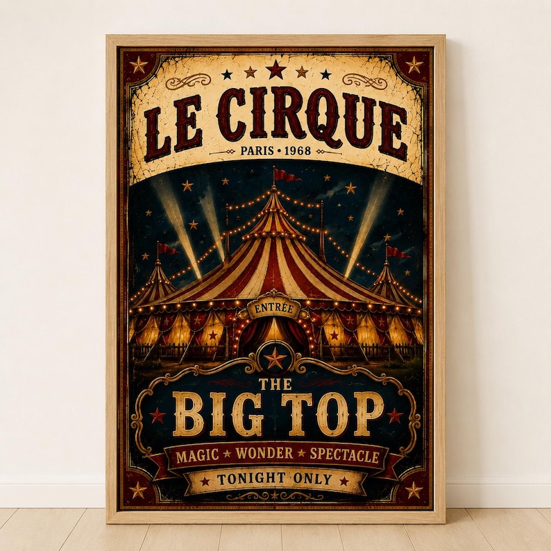 Vintage circus big top poster