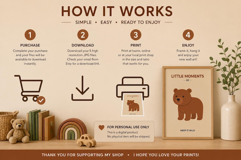 Cute bear nursery wall art print — extra photo 3