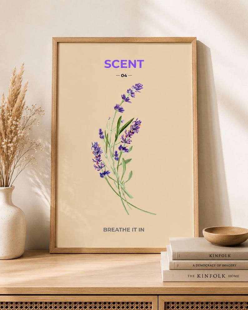 Purple lavender botanical wall art print