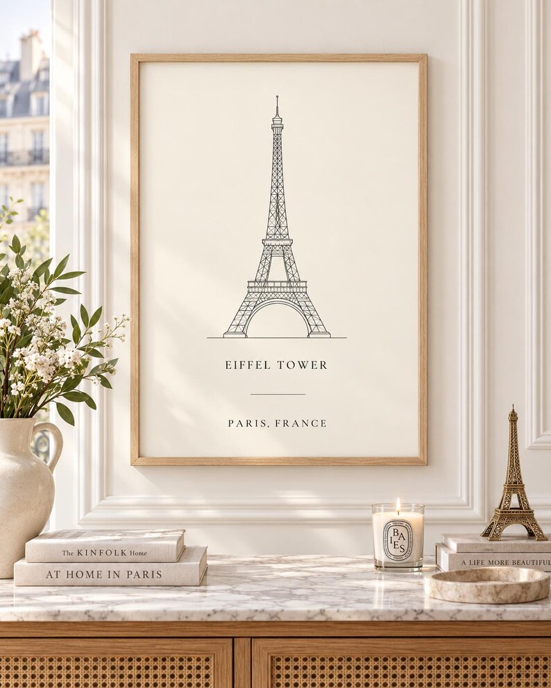 Eiffel Tower Paris wall art print, extra photo 1