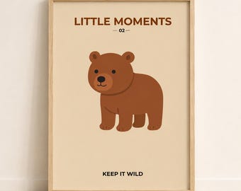Cute bear nursery wall art print
