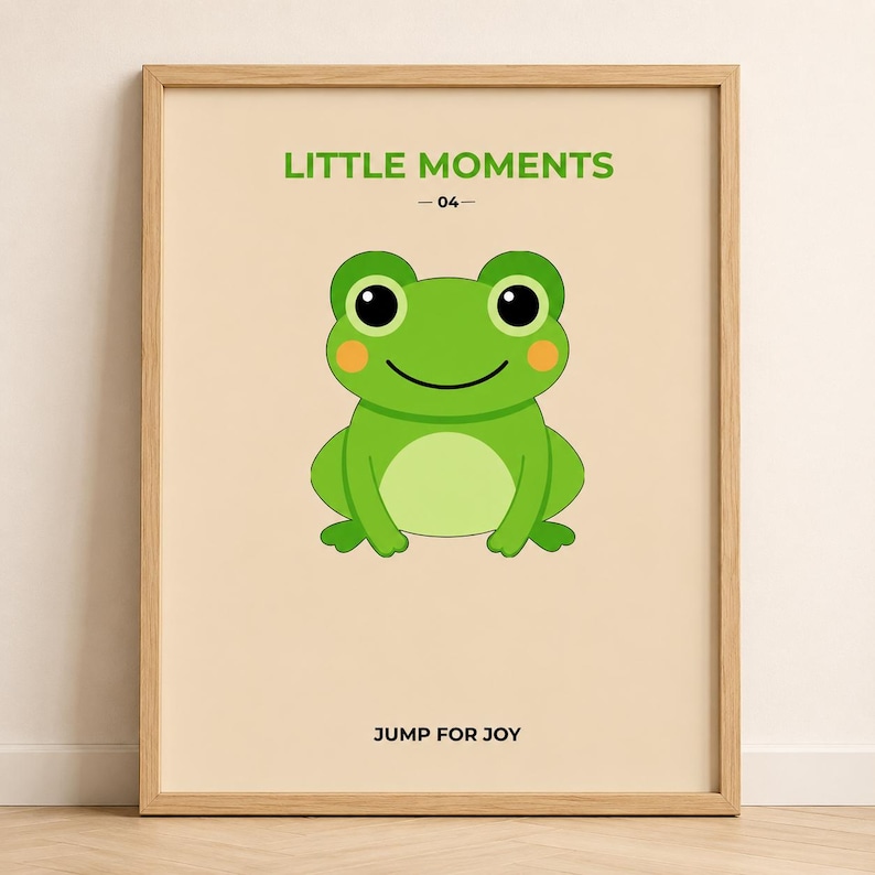 Cute frog nursery wall art print