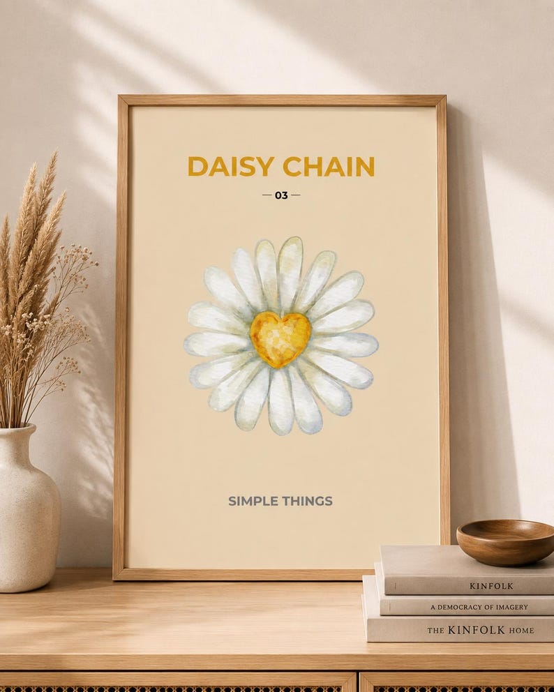 Daisy chain botanical wall art print