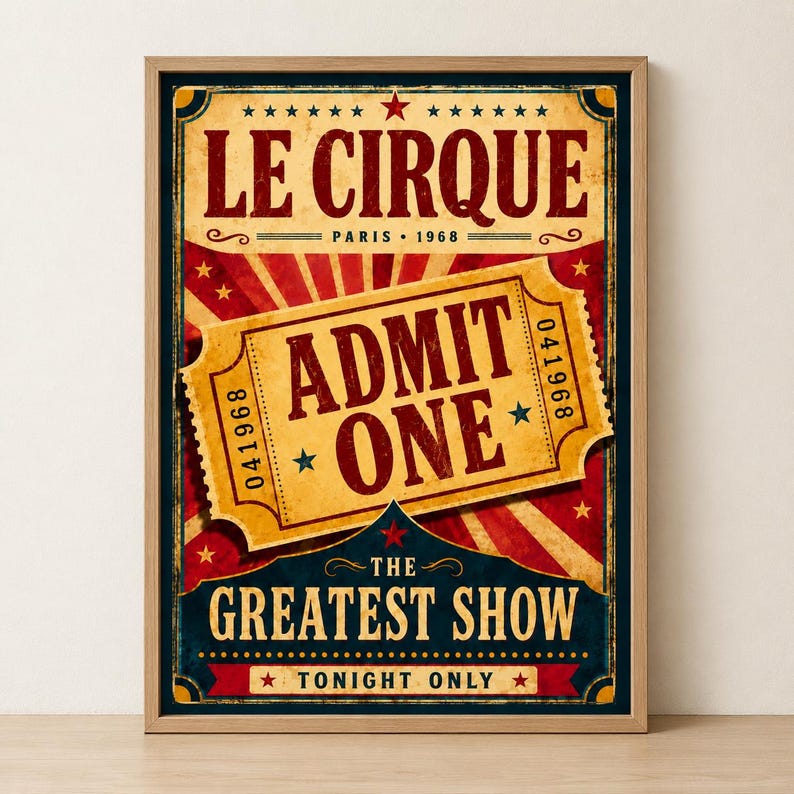 Vintage French Le Cirque circus poster art print with bold retro lettering, extra photo 2
