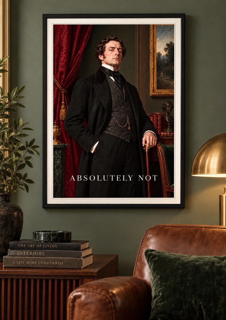 Absolutely Not Victorian gentleman dark academia humour print, extra photo 1