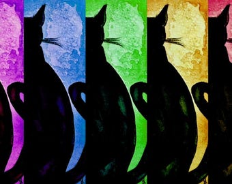 Black Cat Bookmark Collection | Choose Your Familiar | Witchy Cat Bookmark | Watercolor Reader Gift