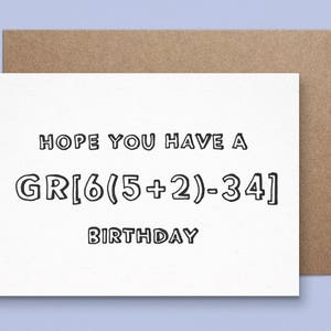 Maths Birthday Card Great Birthday image 1