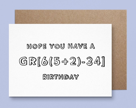 Maths Birthday Card Great Birthday Etsy