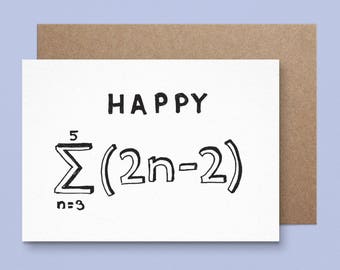 12 Pack Maths 18th Birthday Card