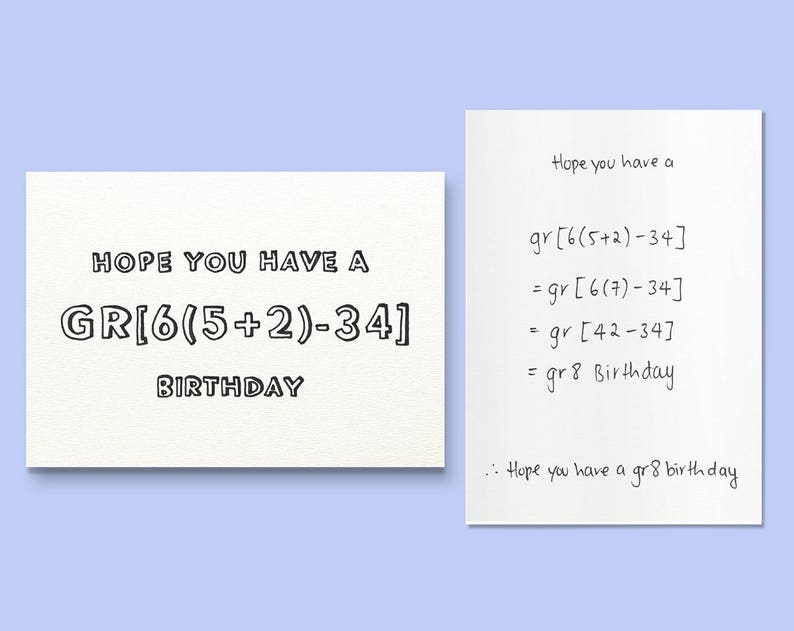 Maths Birthday Card Great Birthday image 2