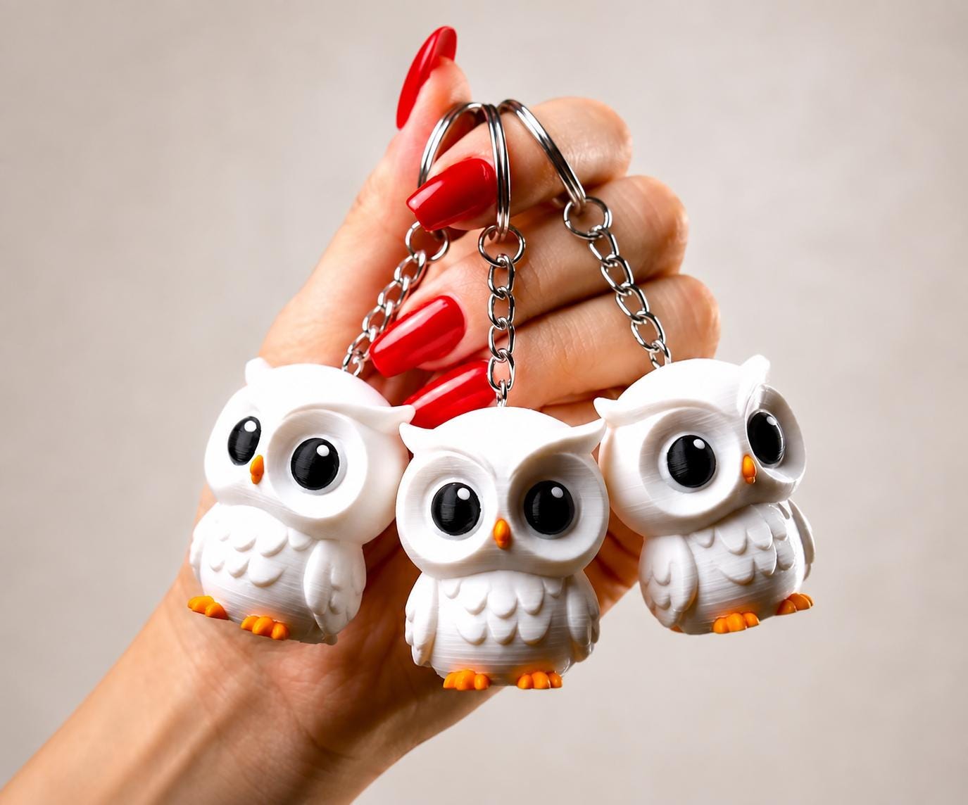 Porte-clés Hibou Kawaii 3D – Décoration Sac, Clés ou Cadeau Original